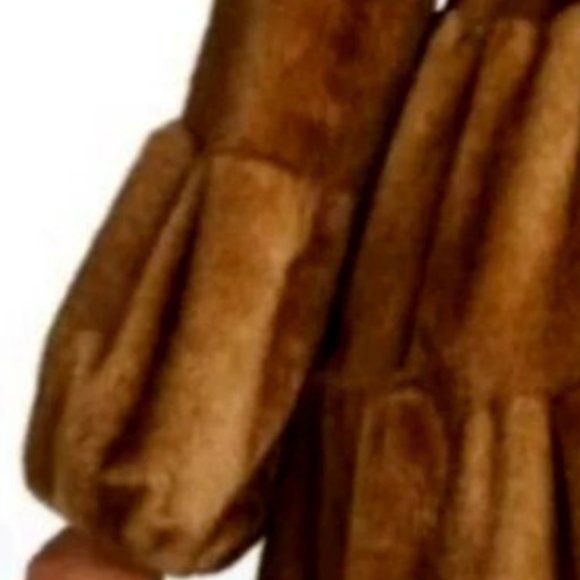 💥SHOWSTOPPER💥VINTAGE 1940s STYLE FAUX MINK FUR COAT in WHISKEY - Picture 9 of 10